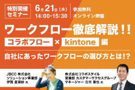 「ワークフロー徹底解説！!　コラボフロー × kintone編 ～自社にあったワークフローの選び方とは！？～」をオンライン開催します