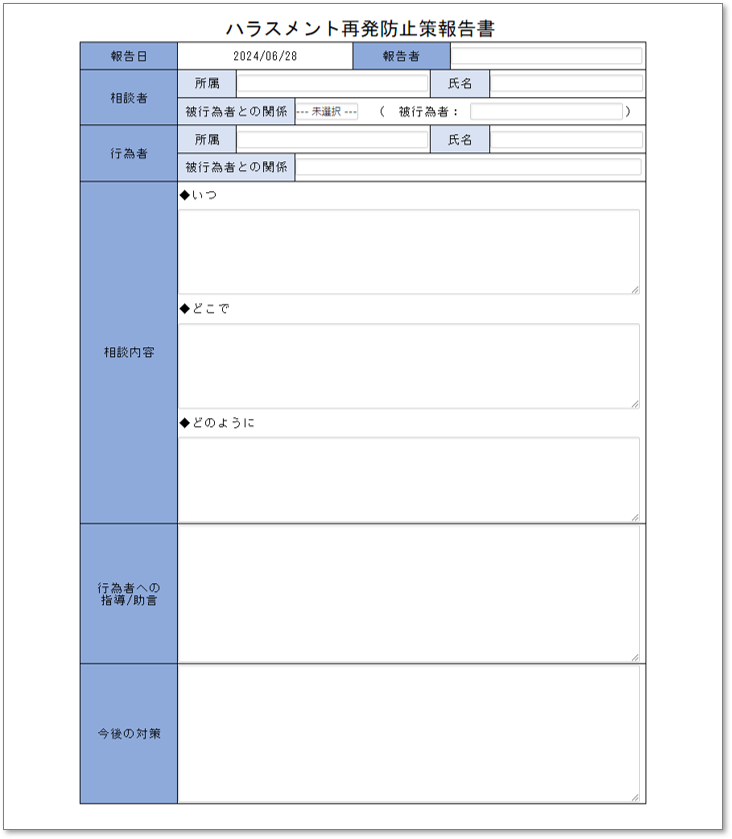 C0140ハラスメント再発防止策報告書
