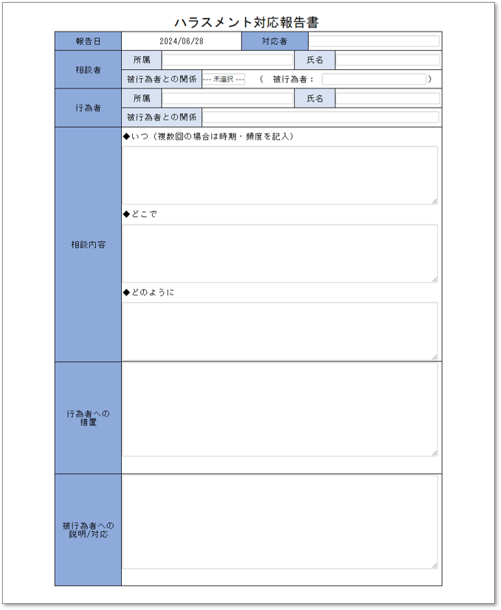 C0141ハラスメント対応報告書
